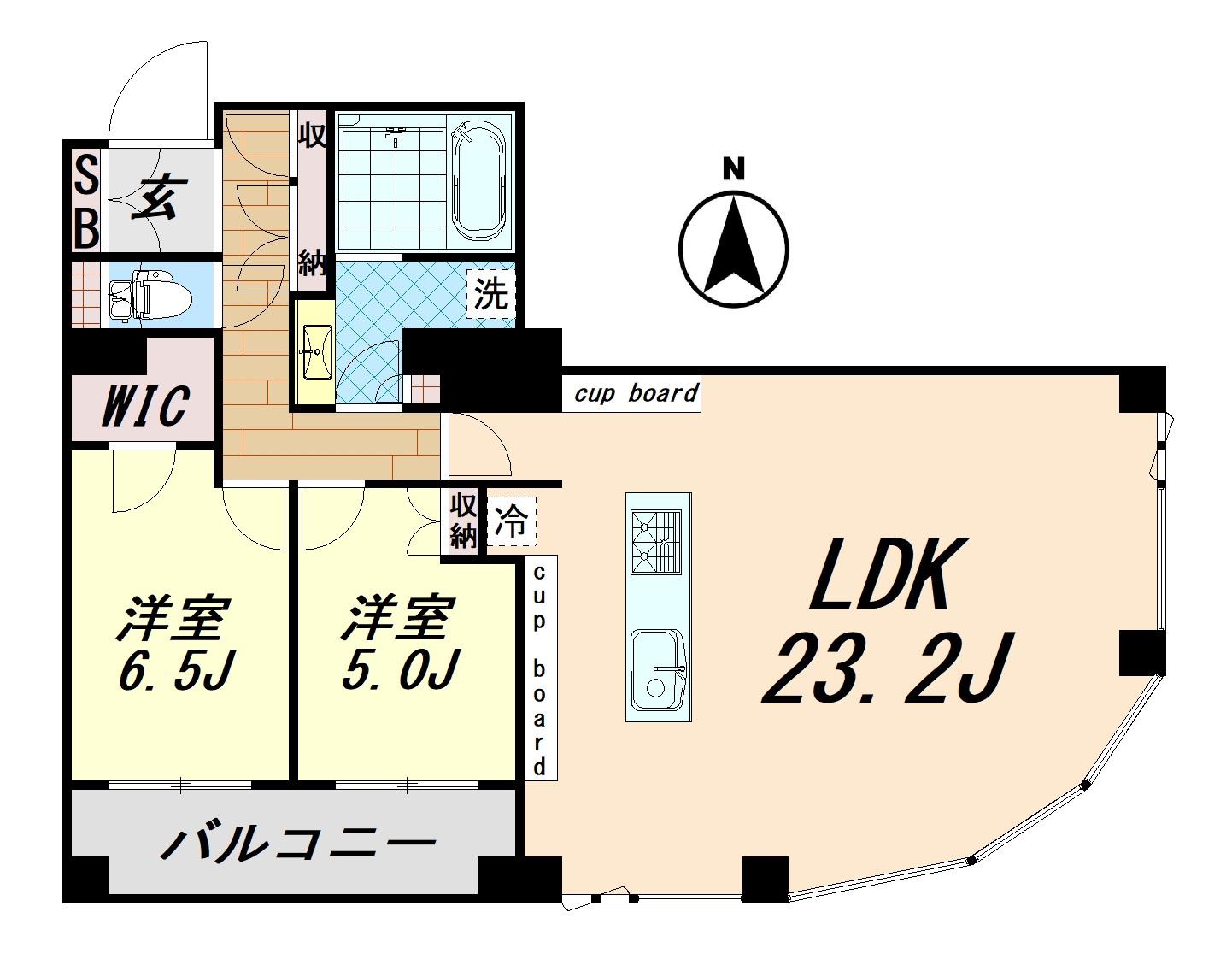 センチュリーパークタワー(2SLDK/29階)の間取り写真