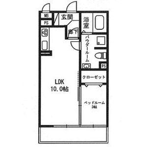 クレールIV(1LDK/1階)の間取り写真