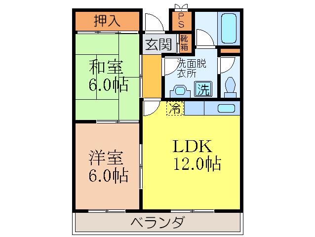 メゾンヴィラージュ(2LDK/1階)の間取り写真