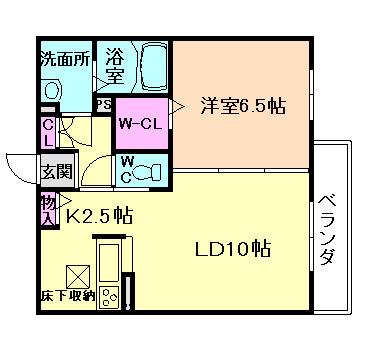 SHAMAISON NOAI(1LDK/1階)の間取り写真
