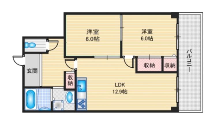 セントマンションむらやま(2LDK/4階)の間取り写真