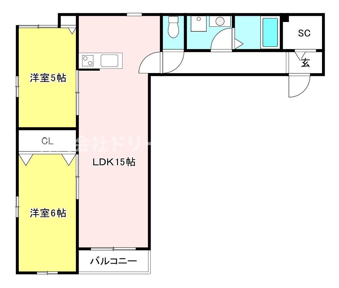 GRANMIORE(2LDK/1階)の間取り写真