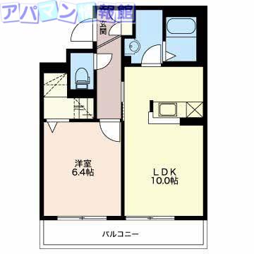 べレオ笹口(1LDK/1階)の間取り写真