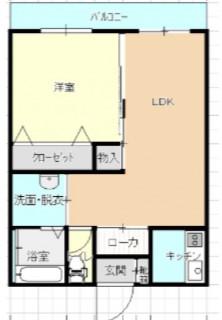 フレシール若草(1LDK/5階)の間取り写真