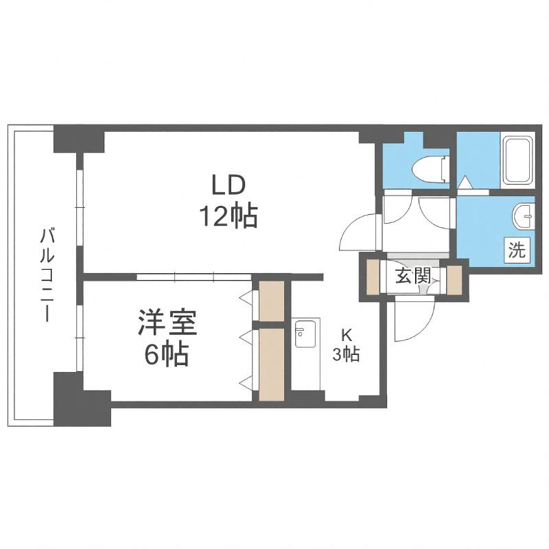 ティアラタワー中島倶楽部(1LDK/33階)の間取り写真