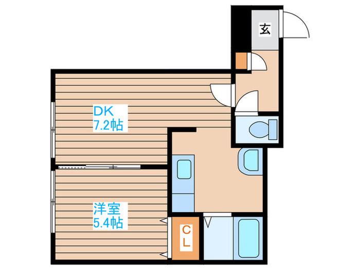 地下鉄東西線 南郷１３丁目駅 徒歩2分 3階建 築24年(1DK/2階)の間取り写真