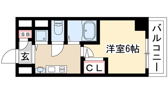プレサンス鶴舞グリーンパーク(1K/6階)の間取り写真