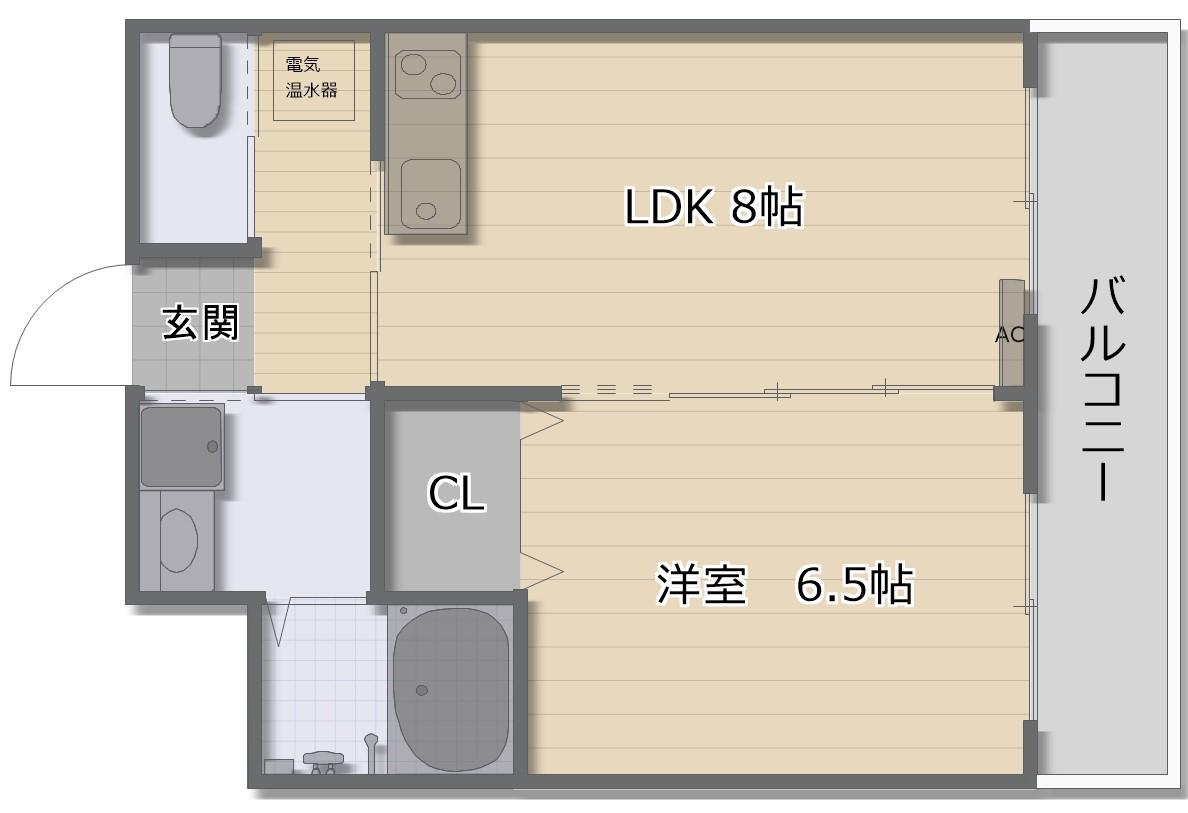 ヴィーブル中野(1LDK/2階)の間取り写真