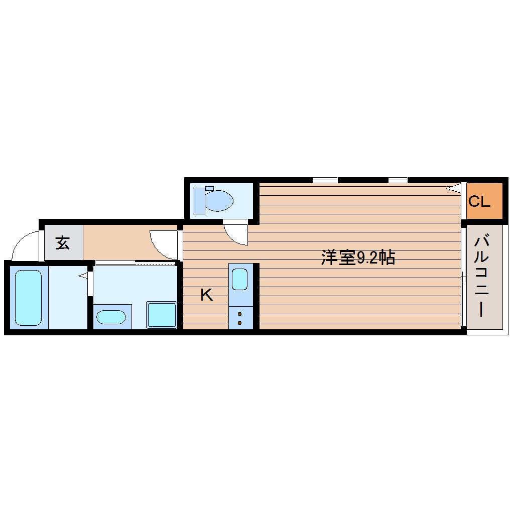 COLONIAL藤松(ワンルーム/1階)の間取り写真