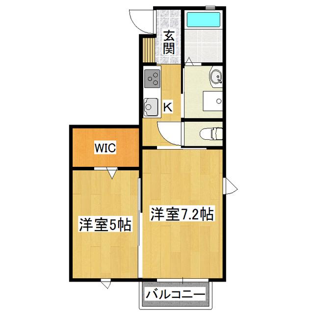 リラフォートA棟(1SK/2階)の間取り写真