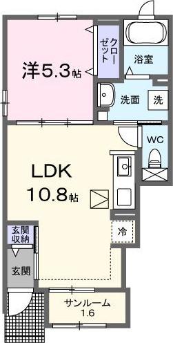 BORA・BORA(1LDK/1階)の間取り写真