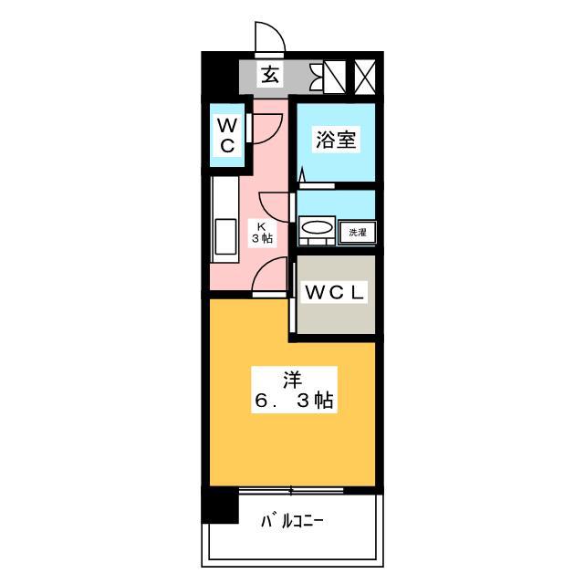 エンクレスト天神MERS(1K/9階)の間取り写真