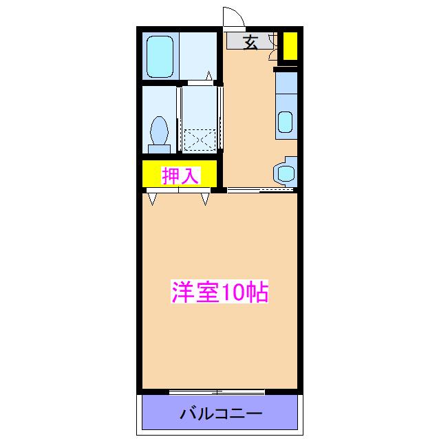 第2札元大丸マンション(1K/1階)の間取り写真