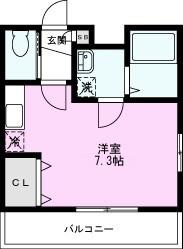 ヒロコーポ(ワンルーム/1階)の間取り写真