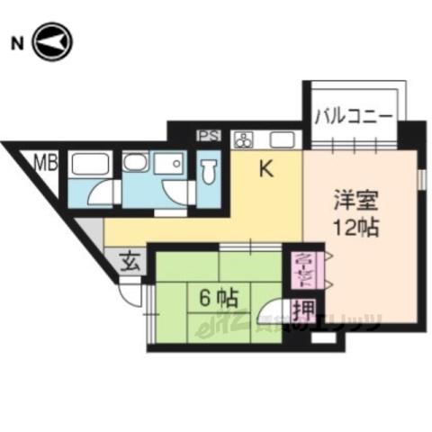 リアライズ衣笠(1LDK/3階)の間取り写真