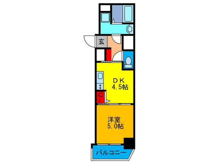 サクセス京阪本通(1DK/5階)の間取り写真