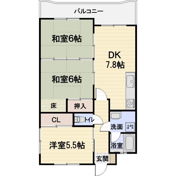 ラフェスタ彦根I(3DK/6階)の間取り写真