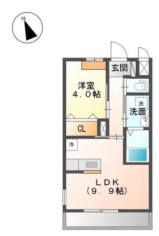 ＪＲ日豊本線 高城駅 徒歩26分 2階建 築11年(1LDK/1階)の間取り写真