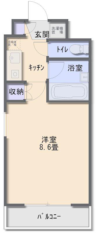 ヌヴェルハイツ(1K/2階)の間取り写真