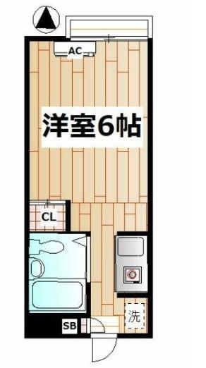 パールハイムⅡ(ワンルーム/1階)の間取り写真