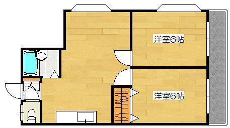 神宮ビル(2LDK/3階)の間取り写真