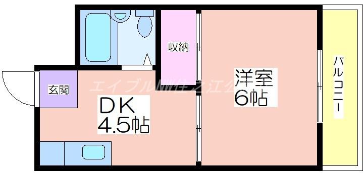 ラパンジール大国III(1DK/7階)の間取り写真