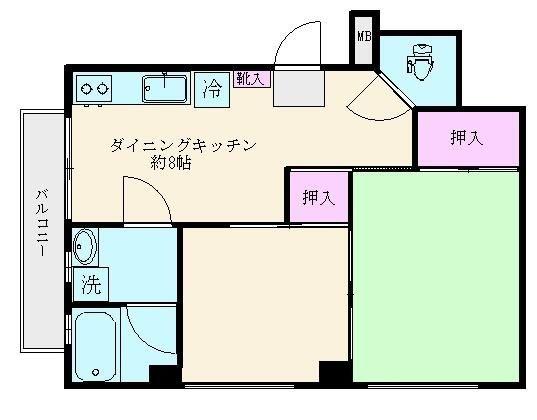 清水コーポ(2DK/3階)の間取り写真