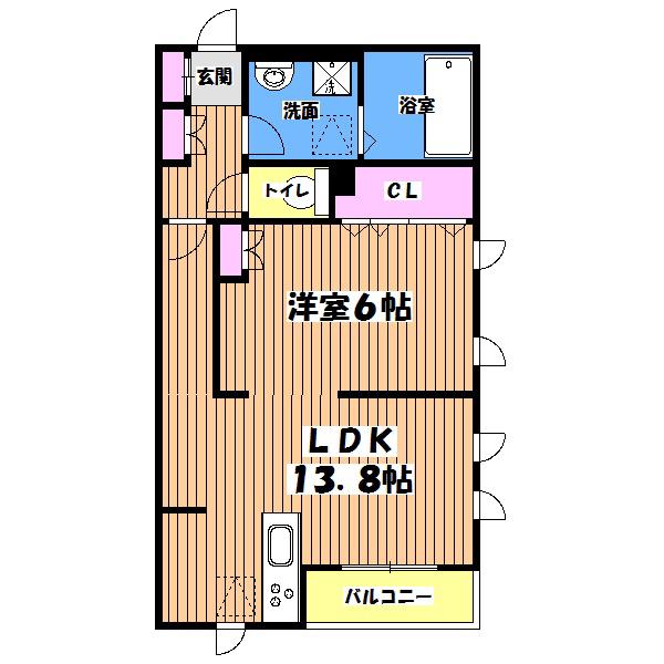 カンタービレ(1LDK/2階)の間取り写真