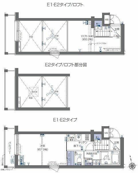 ズーム六本木(1K/3階)の間取り写真