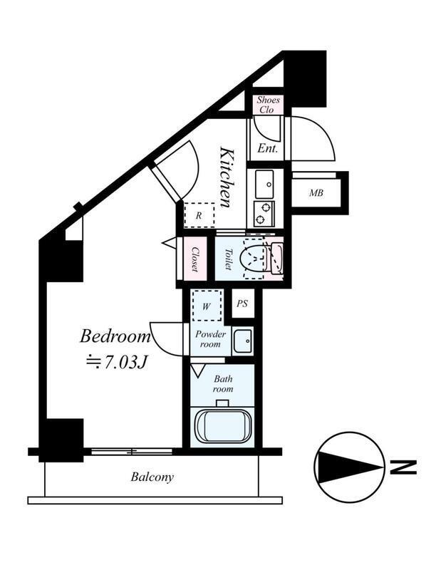 シンシア品川戸越(1K/5階)の間取り写真
