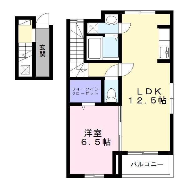 アンジュⅡ(1LDK/3階)の間取り写真