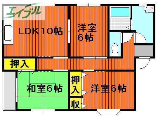 プロムナード(3LDK/3階)の間取り写真