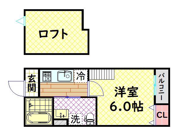 クレアーレ雅(1K/1階)の間取り写真
