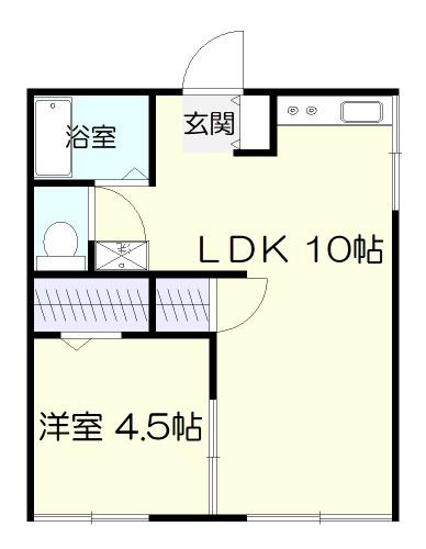 箱田ハイツ(1LDK/1階)の間取り写真