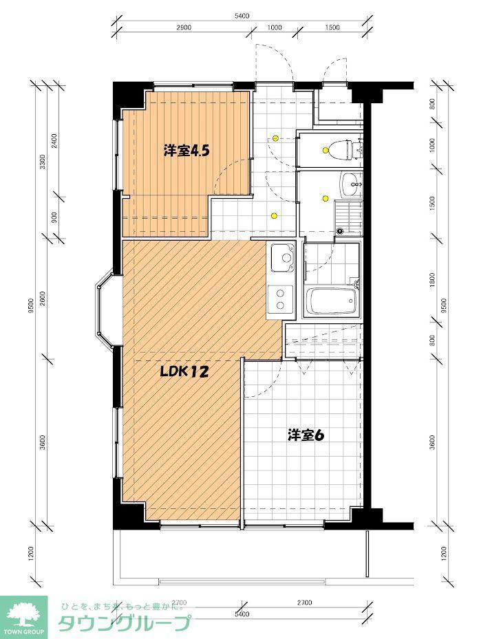 ハピネス飯田2号館(1SLDK/4階)の間取り写真