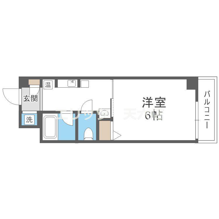 エルシャ南森町(1K/3階)の間取り写真