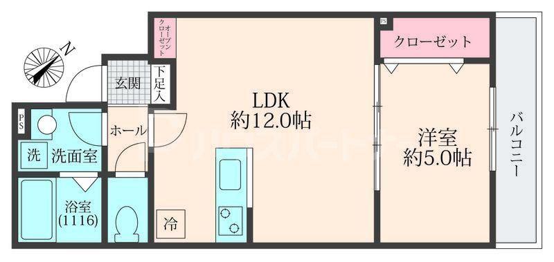 ミリアビタ稲毛東(1LDK/2階)の間取り写真