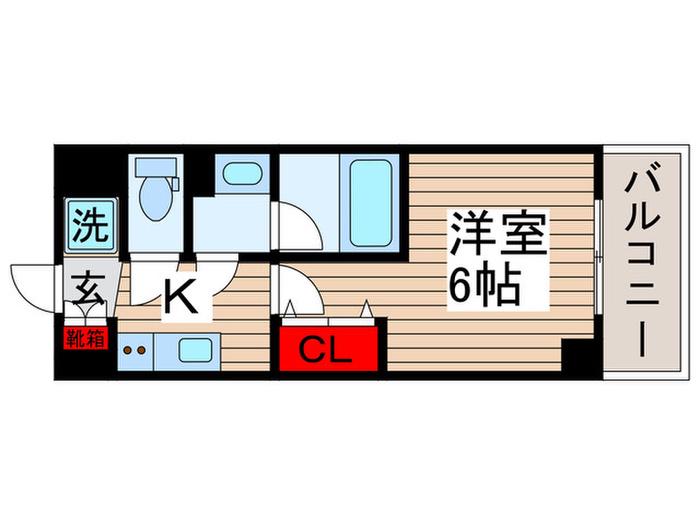 S-RESIDENCE行徳(1K/1階)の間取り写真