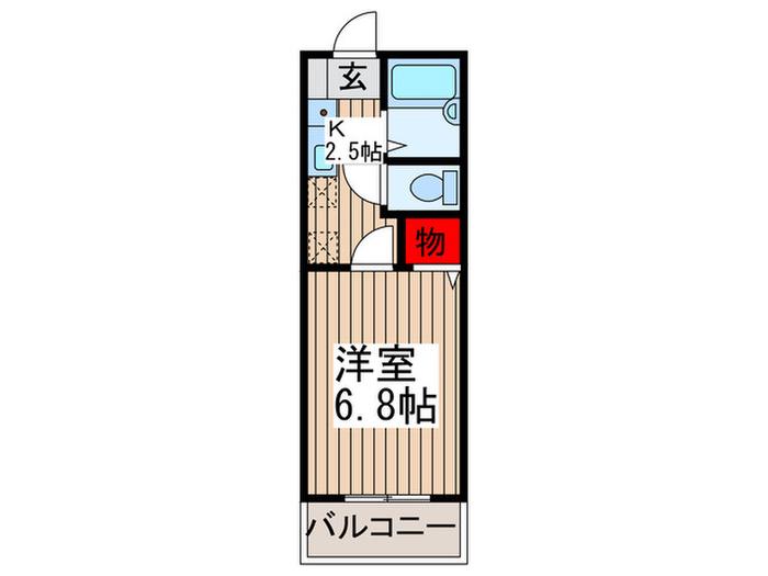 ガーデンプレイス(1K/2階)の間取り写真