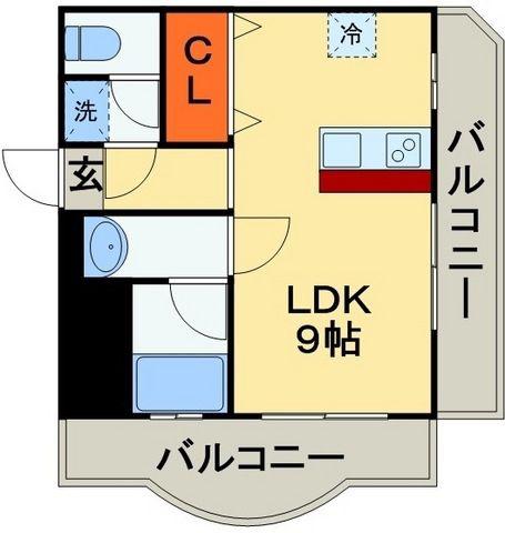金太郎ヒルズ27(1K/2階)の間取り写真