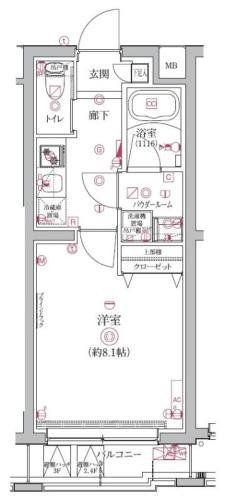 クオリタス護国寺(1K/1階)の間取り写真