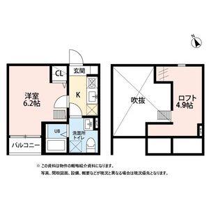 ディアコート長町(1K/1階)の間取り写真