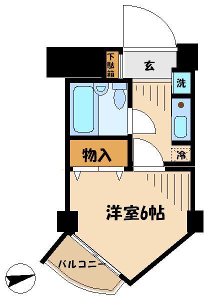 アーバンヒルズ多摩永山(1K/3階)の間取り写真