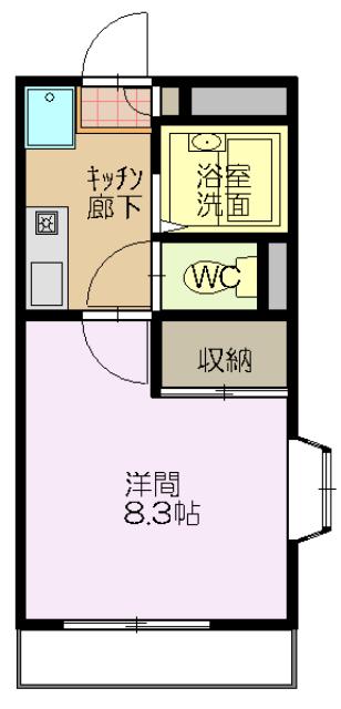 ファースト36(1K/1階)の間取り写真