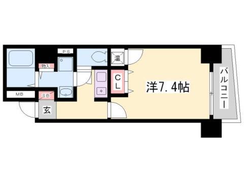 アスヴェル神戸元町(1K/8階)の間取り写真
