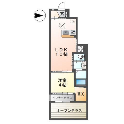 プルニ―ル(1LDK/1階)の間取り写真