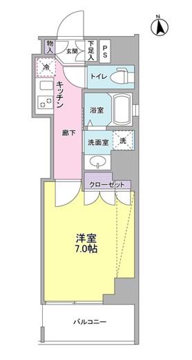 セルビシエ白金(1K/12階)の間取り写真