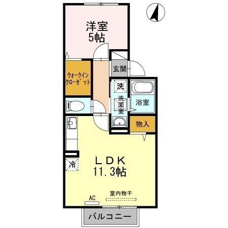 ポポラートK(1LDK/2階)の間取り写真