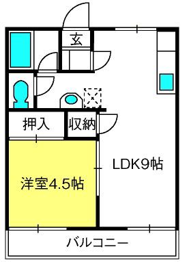 堀の内ハウス(1LDK/1階)の間取り写真