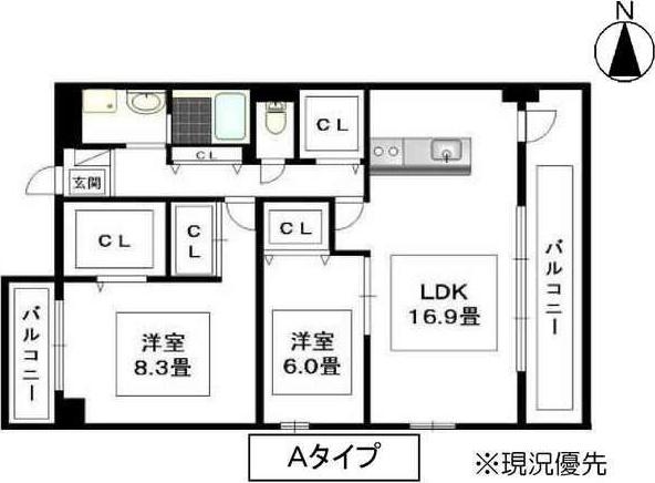 SERENITY(2LDK/5階)の間取り写真